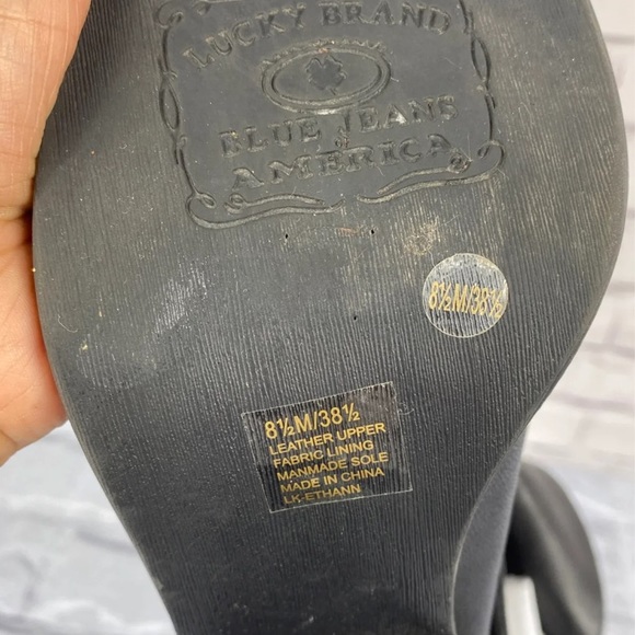 Lucky Brand Ethann foldover shaft black ankle leather booties size 8.5 - Picture 11 of 11